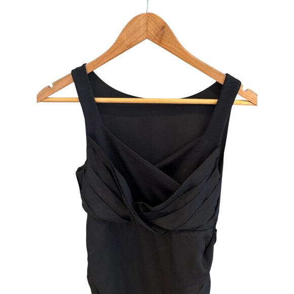 Whimsigoth Black Sleeveless Draped Cocktail Dress With Ruched Detailing - Elegan - Picture 3 of 13